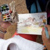 Stage aquarelle croquis carnet de voyage en Bretagne sur la Côte de Granit Rose