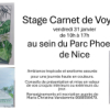 Stage Carnet de Voyage au Parc Phoenix de Nice