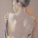 Ann-Sylvie PECOT "Dos nus" (Huile sur toile de lin naturelle)