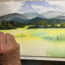 paysage  en cours aquarelle