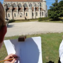 séance en extérieur avec les enfants , fête des 800 ans de la collégiale