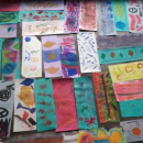 gouaches abstraites, atelier enfants