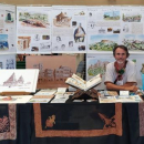 sur mon stand au salon de carnet de voyage de Lourmarin