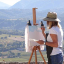 Cour aquarelle sur le Mont Ventoux, Vaucluse.