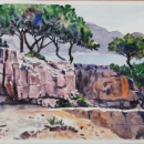 "Calanque de Cassis" - Aquarelle sur papier Fabriano 28x38 cm