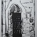 Linogravure Porte de Charroux Geneviève Balichard