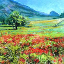 Coquelicots, pastel sec, 