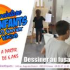 Stage de dessin pour enfant pendant les vacances de février : apprend à dessiner au fusain