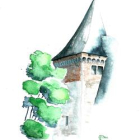 Aquarelle en plein air, château de pau