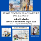 Croquis aquarellé sur le motif à la rochelle