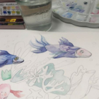 Atelier aquarelle: création d’animaux de mer